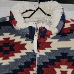 RIVER & ROSE Lined Zip Vest. Women's Sz L - Faux Shearling Lining under Fleece